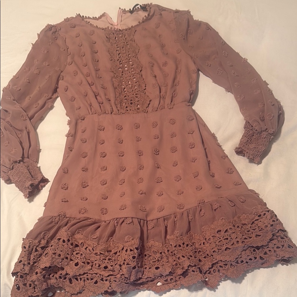 Elegant Lace Trim Dress